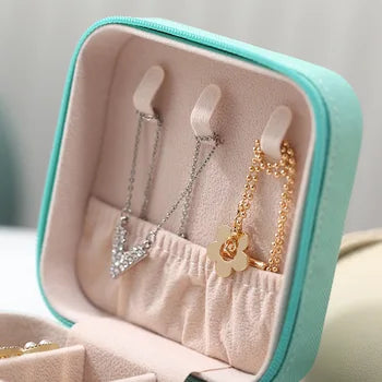 Travel in Style Portable Mini Leather Jewelry Storage Box Organizer
