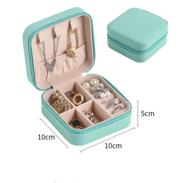 Travel in Style Portable Mini Leather Jewelry Storage Box Organizer